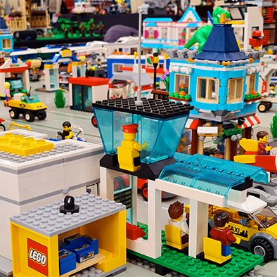 Village construite en Lego